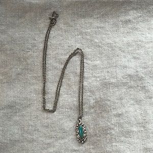 Tiny turquoise and sterling Vintage necklace